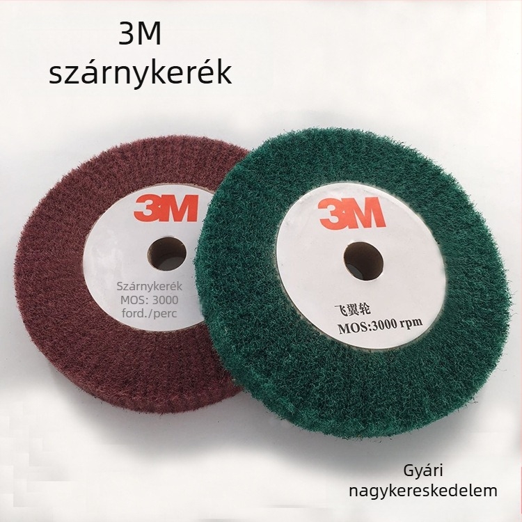 Rozsdamentes acél tisztító kendővel készült kerék, szárny alakú csiszoló- és polírozó kerék, méretek 200×25×20, rost nélkül