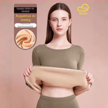 Női báránygyapjú-fleece termo szett – vastag téli felső és nadrág, fleece béléses