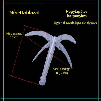 Háromágú horgonykampó kültéri mászásra és túlélésre