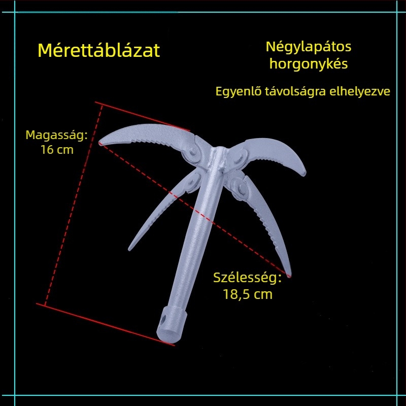 Háromágú horgonykampó kültéri mászásra és túlélésre