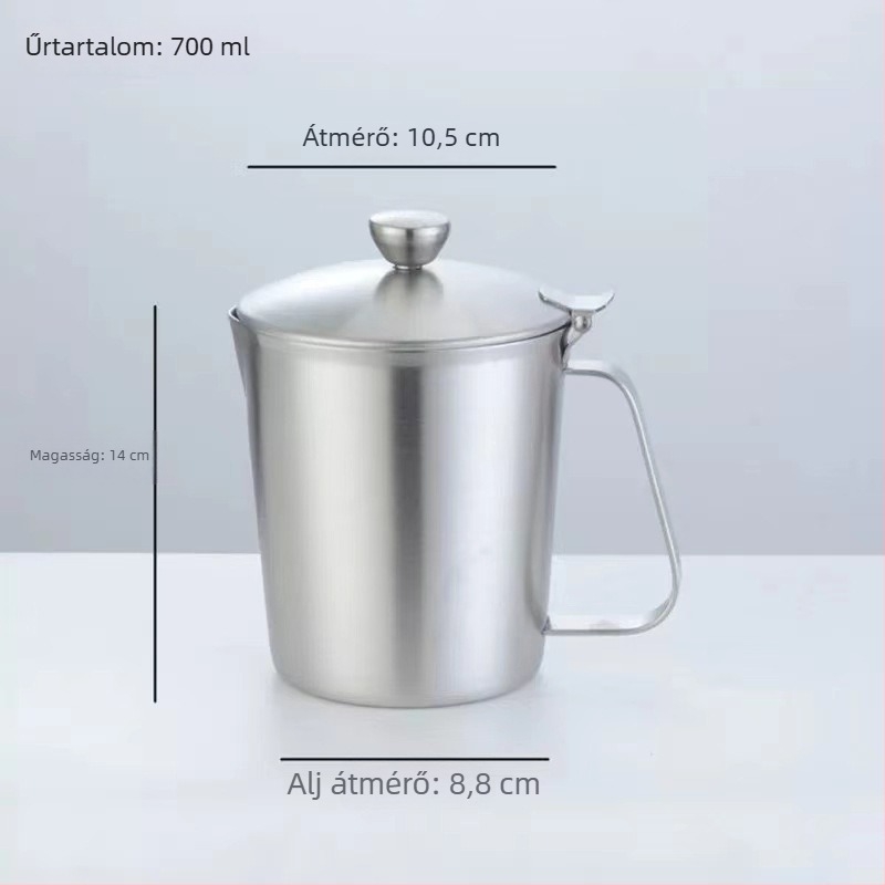 304 rozsdamentes acél mérőedény skálával, 700 ml – sütéshez, kávéőrleményhez és konyhai méréshez