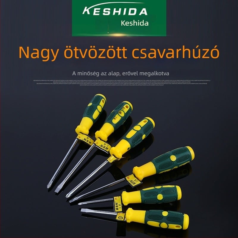 Weifite mágneses csavarhúzó csúszásmentes markolattal, lapos és Philips fej, króm-vanádium acél