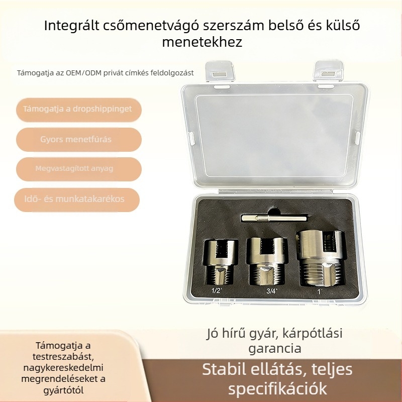 Új modell: 1 hüvelykes PPR cső menetkészítő eszköz – belső és külső menetek, menetfúró és menetmetsző készlet