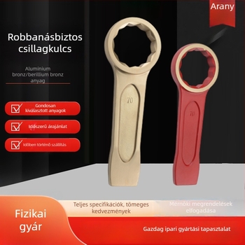 Robbanásbiztos virág alakú kulcs alumínium-bronz és berillium-bronz ötvözetéből gyúlékony környezetekhez