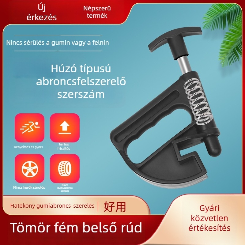 Gumi bead breaker és demontáló eszköz, tubeless gumikhoz való segédeszköz, gumi nyomásmérő eszköz, lapos és defektálló gumi telepítéséhez