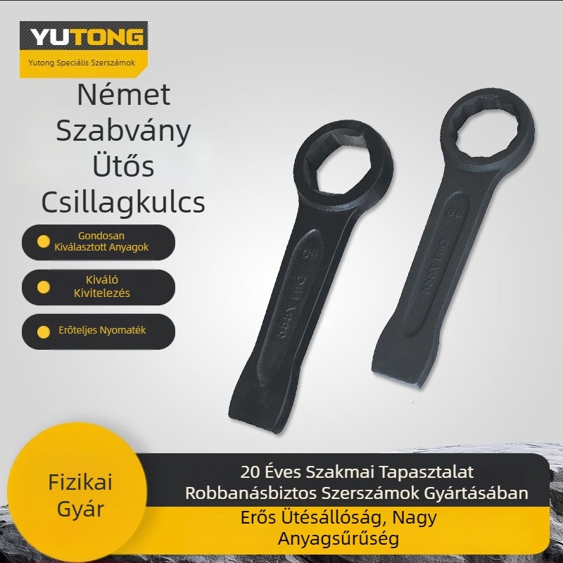 Német szabványú ütő Torx kulcs, nehéz ipari kategória, egyfejű, robbanásbiztos, magas nyomaték autómechanikához