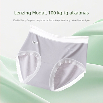 Plusz méretű női magas derekú alsónemű, Lenzing Modal, 60-count, Mulberry selyem gusset-szövet, kiterjesztett ágyék, háromszög fazonú alsónadrág, lélegző és kényelmes