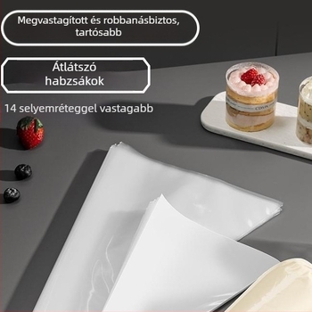 Eldobható PE díszítő tasakok, háromszög alakú, megerősített, torta- és süti krém díszítéséhez