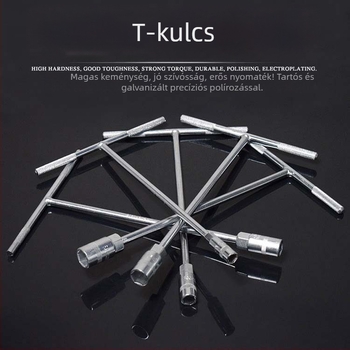 T-hátú külső hatszögletű kulcs készlet, 6–19 mm