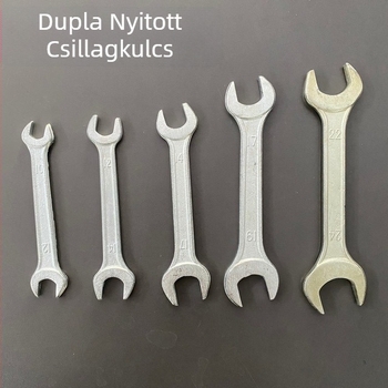 Nyitott véggel és zárt véggel kulcs, kétszárnyú, lenyomott felülettel, kerékpárkulcs