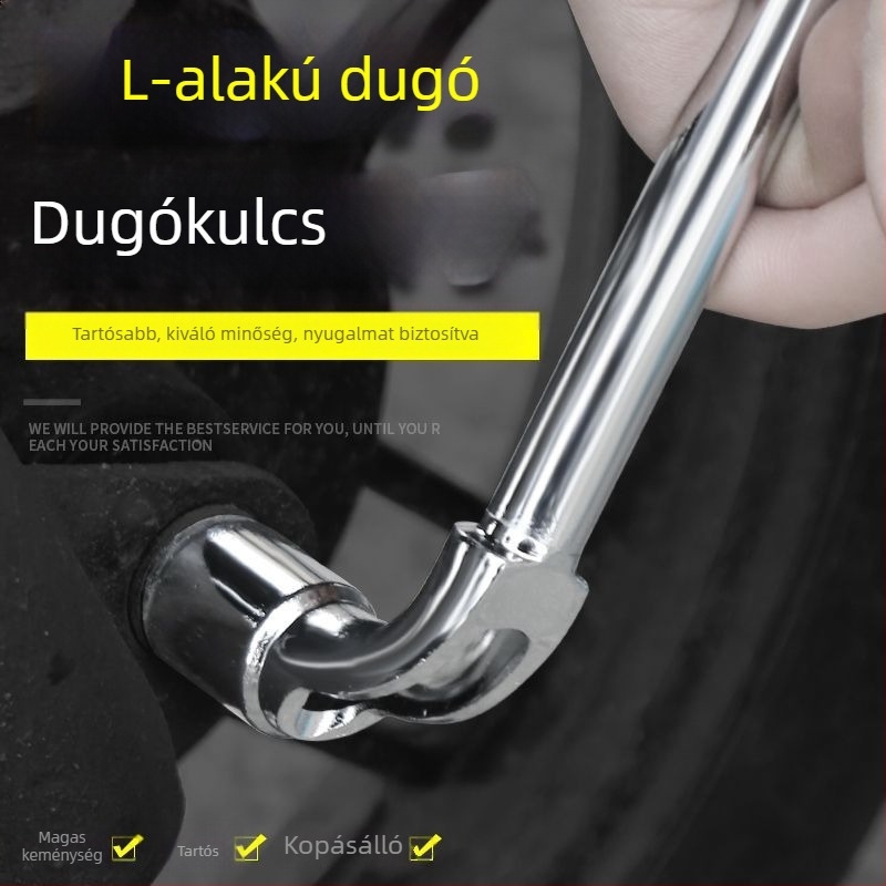 L alakú csőkulcs autó- és gumijavításhoz, hajlított hatszögletű kulcs, kétfunkciós csőkulcs