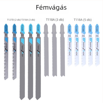 48 darabos fűrészpenge készlet – univerzális fémhez, fához és alumíniumhoz, finom- és középfogú pengékkel