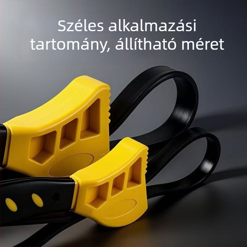 Többcélú kézi eszköz univerzálisan állítható üvegbontóval, autójavításhoz használt gumírozott csavarbehajtó és övkulcs
