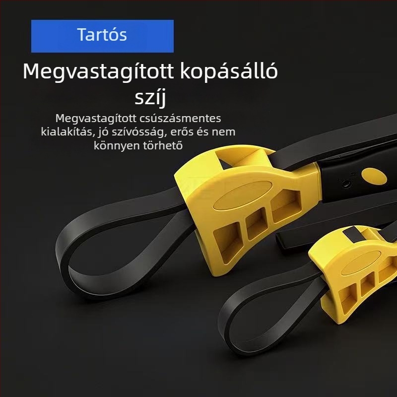 Többcélú kézi eszköz univerzálisan állítható üvegbontóval, autójavításhoz használt gumírozott csavarbehajtó és övkulcs