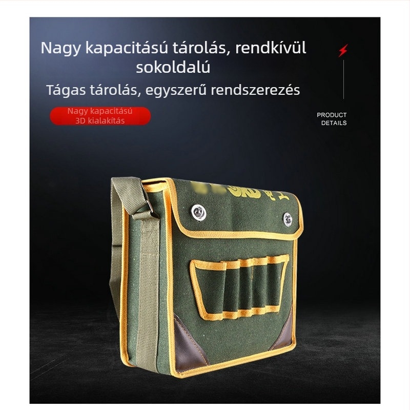 Egyvállas vászontáska elektromos szerszámokhoz, multifunkcionális, nagy kapacitású, Oxford-stílus