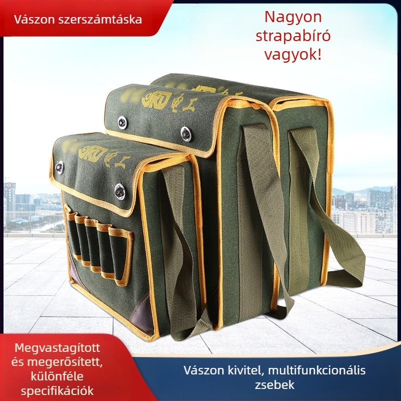 Egyvállas vászontáska elektromos szerszámokhoz, multifunkcionális, nagy kapacitású, Oxford-stílus