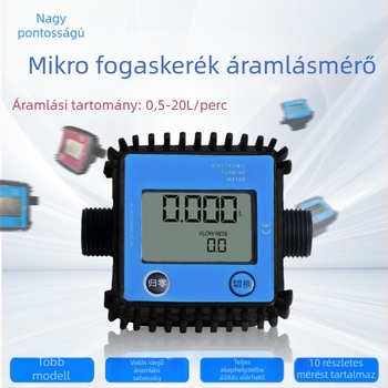 K24 turbinás áramlásmérő digitális kijelzővel dízel, benzin, metanol, kerosene és víz számára - mérési tartomány 0.3-1.2, 4-utas áramlásmérő