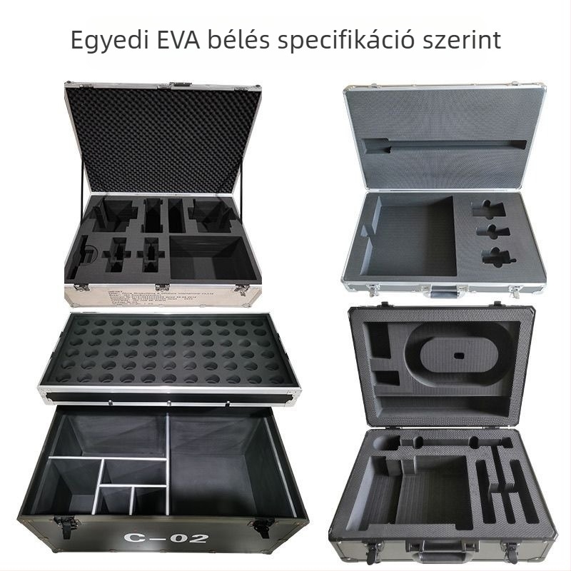 Személyre szabott alumínium ötvözetes szerszámtartó, jelszavas zár, nagy repülő koffert, elektronikus műszeres tok