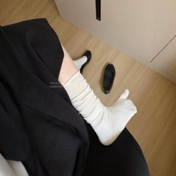 Női japán stílusú vékony osztott lábujjú zokni, fehér, lélegző, varratmentes, gördített szélű