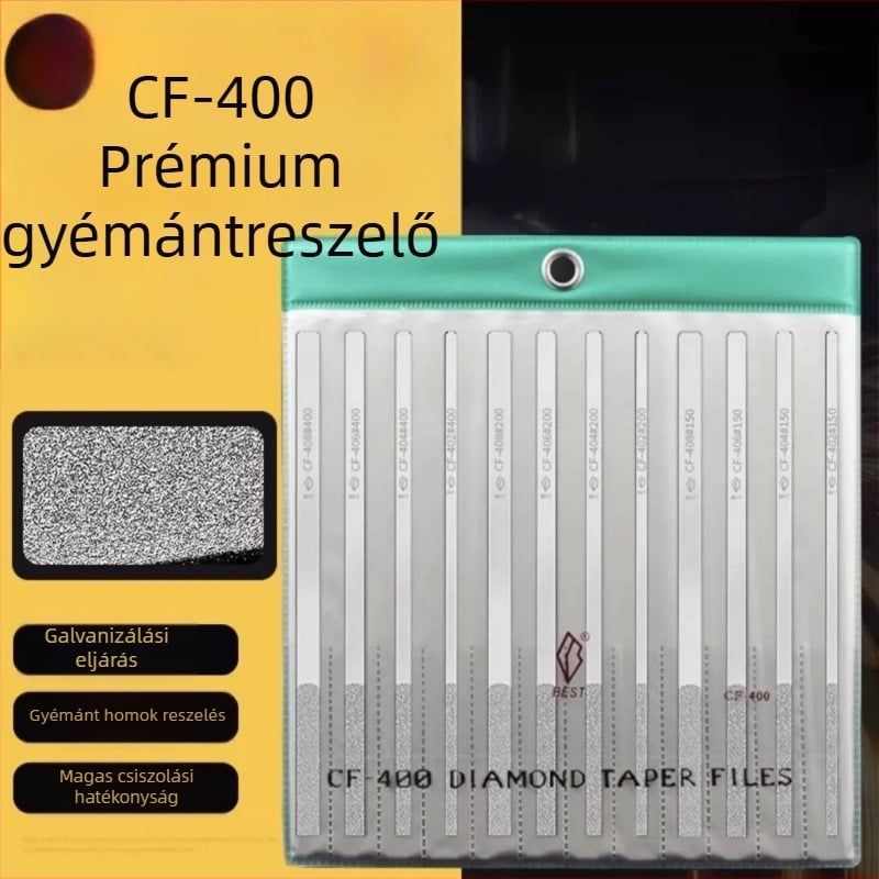 CF-400 gyémánt lapos diagonális ultrafinom reszelő készlet fémötvözetek csiszolására és formák felületfiniselésére