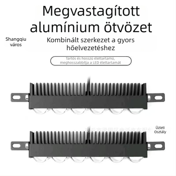 6-LED ultra vékony hálózati spot lámpa, sárga/fehér kettős színnel, hosszú hatótáv, rejtett szerelés, 12-80V, vízálló