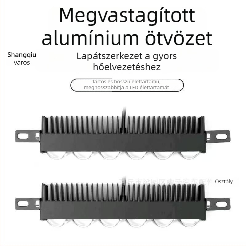 6-LED ultra vékony hálózati spot lámpa, sárga/fehér kettős színnel, hosszú hatótáv, rejtett szerelés, 12-80V, vízálló