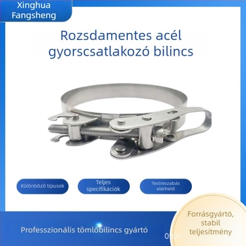 Megvastított rozsdamentes acél gyorscsatlakozó bilincs csövekhez, csőillesztőkhöz, vízálló antiszeizmikus rögzítőelemek
