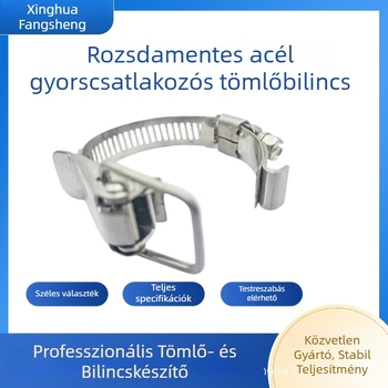 Megvastított rozsdamentes acél gyorscsatlakozó bilincs csövekhez, csőillesztőkhöz, vízálló antiszeizmikus rögzítőelemek
