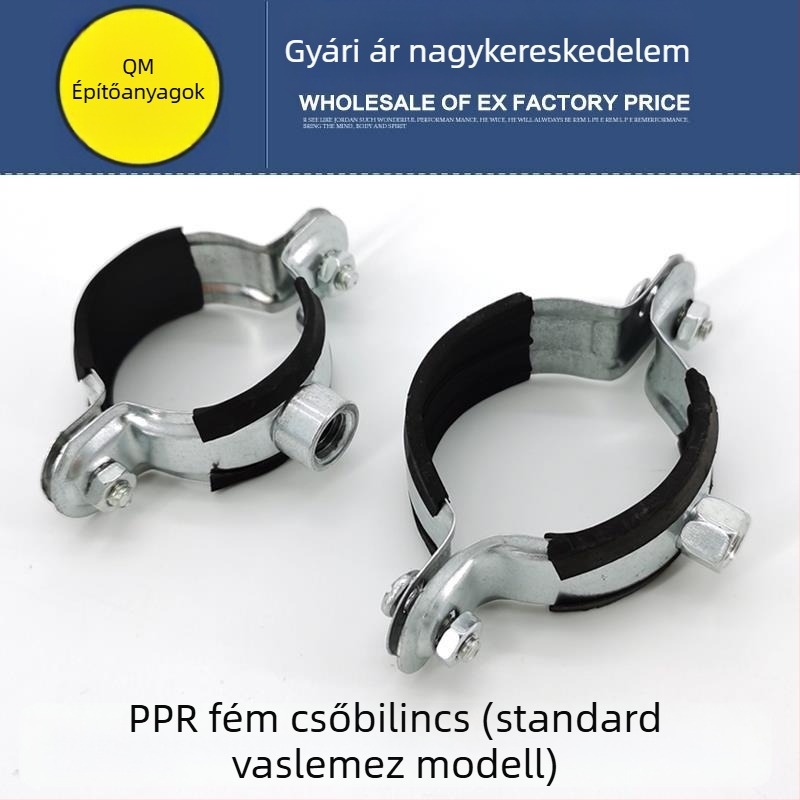 20 galvanizált vascső csat, 25 PPR szalag, 32 vízellátás, 40 vízcső, 50 csőcsat, megerősített fémből készült csőgyűrű a csövekhez