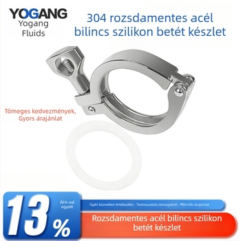 304 rozsdamentes acél gyors csatlakozó bilincs készlet, higiéniai fokozatú bilincs-csatlakozó, terheléses kivitel