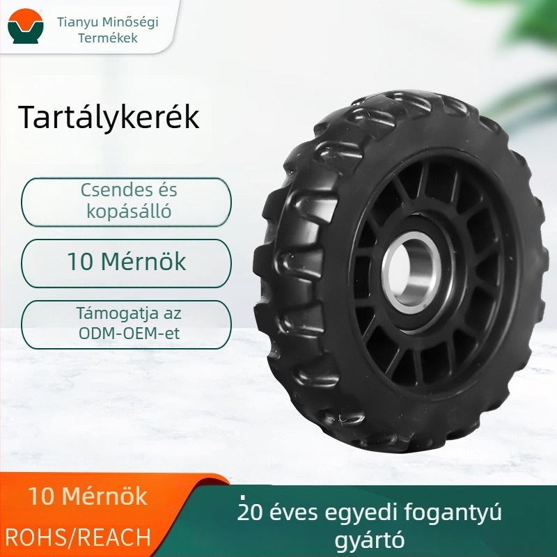 Teherbíró görgő csapágyakkal, csendes lengéscsillapítású PP, csúszásmentes poggyász görgő