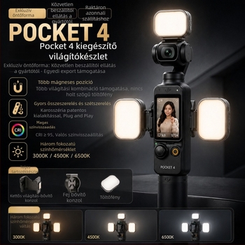 DJI Pocket 4 mágneses fénykészlet, három színhőmérséklettel, hordozható sminkfény akciókamerákhoz