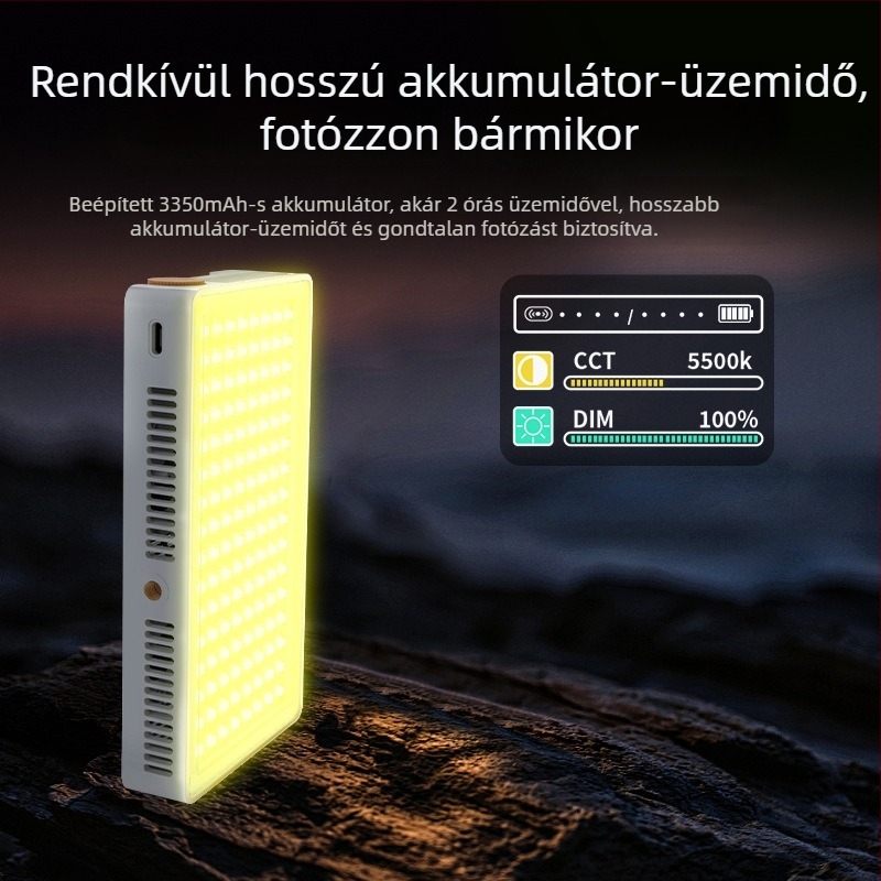 40W-os nagy teljesítményű RGB világítás élő közvetítéshez, hordozható zsebméretű LED a kamera, fotó és telefon számára