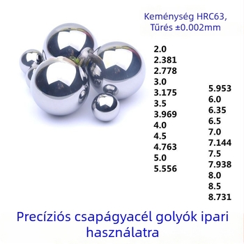 G10 csapágyacél golyók mechanikus csúszócsavarhoz, GCr15, Ø2.381/3.175/3.969 mm