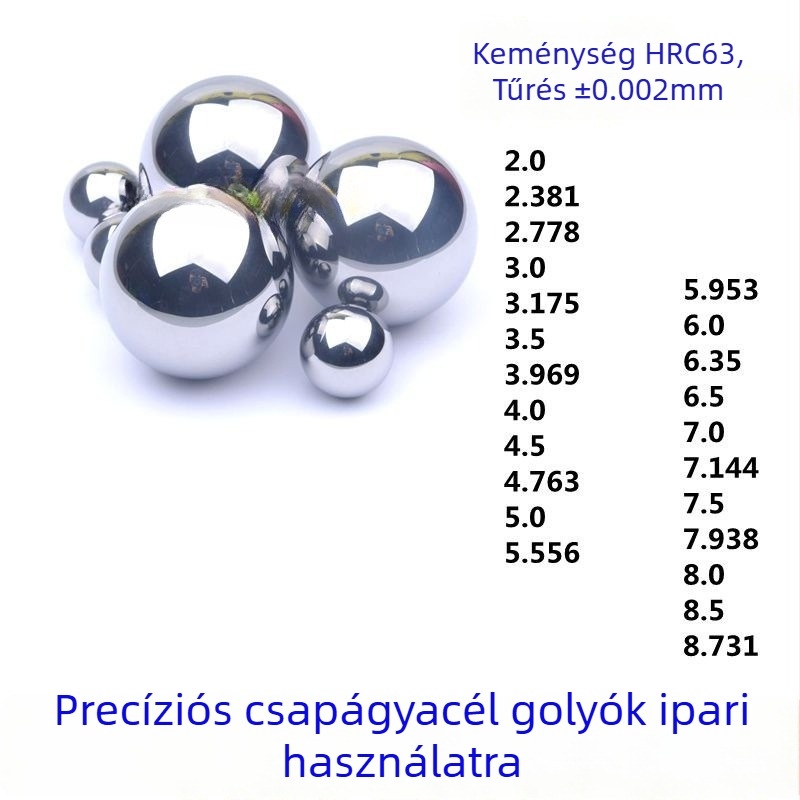 G10 csapágyacél golyók mechanikus csúszócsavarhoz, GCr15, Ø2.381/3.175/3.969 mm