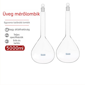 Fehér térfogatüveg 5000 ml, egyetlen jelölő vonallal