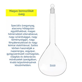 Fehér térfogatüveg 5000 ml, egyetlen jelölő vonallal
