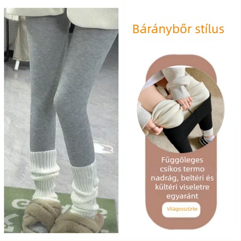 Női fleece-bevonatú leggings őszi-téli viseletre, meleg, karcsúsított fazon, hosszú, bolyhos fleece belső, mindennapi viselet.