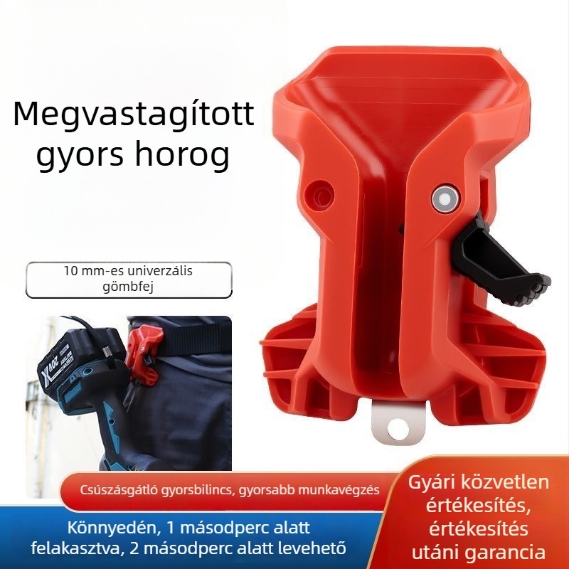 Villanyszerelő öv hordozható szerszámtartóval, gyors rögzítés a derékon, fém tartó