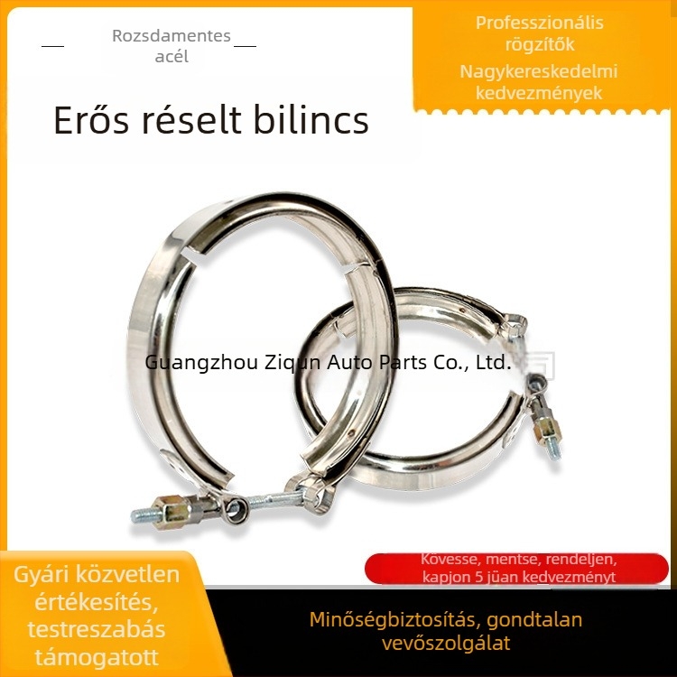 304 rozsdamentes acélcső-clamp slottal, megerősített torokcső a vízvezetékekhez, 50–160 mm átmérő