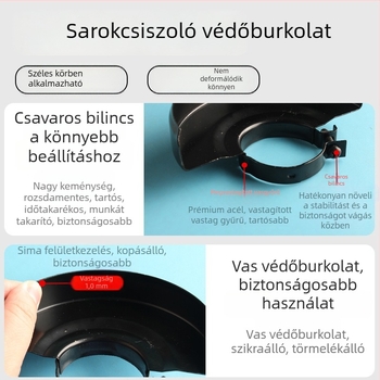 Megvastagított védőburkolat ferde csiszolóhoz, univerzális 100-as típus, porvédő fedél a csiszolókorongokhoz