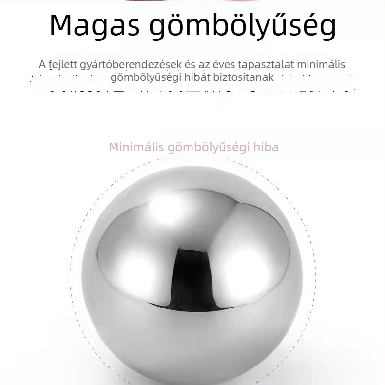 Szénacél precíziós acélgolyók, átmérő 3,0–50 mm, kopásálló tömör acélgolyók, polírozott és hőkezelt