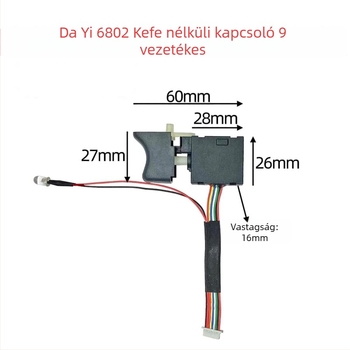 Dayi brushless csavarhúzó kapcsoló, 9-szálas lítium csavarbehajtó kapcsoló 04221