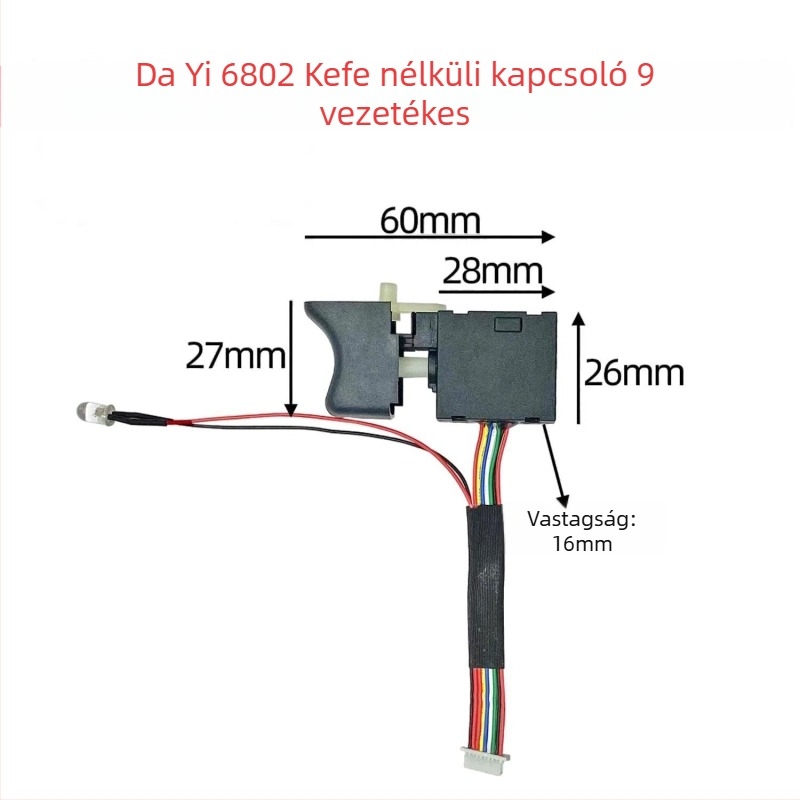 Dayi brushless csavarhúzó kapcsoló, 9-szálas lítium csavarbehajtó kapcsoló 04221