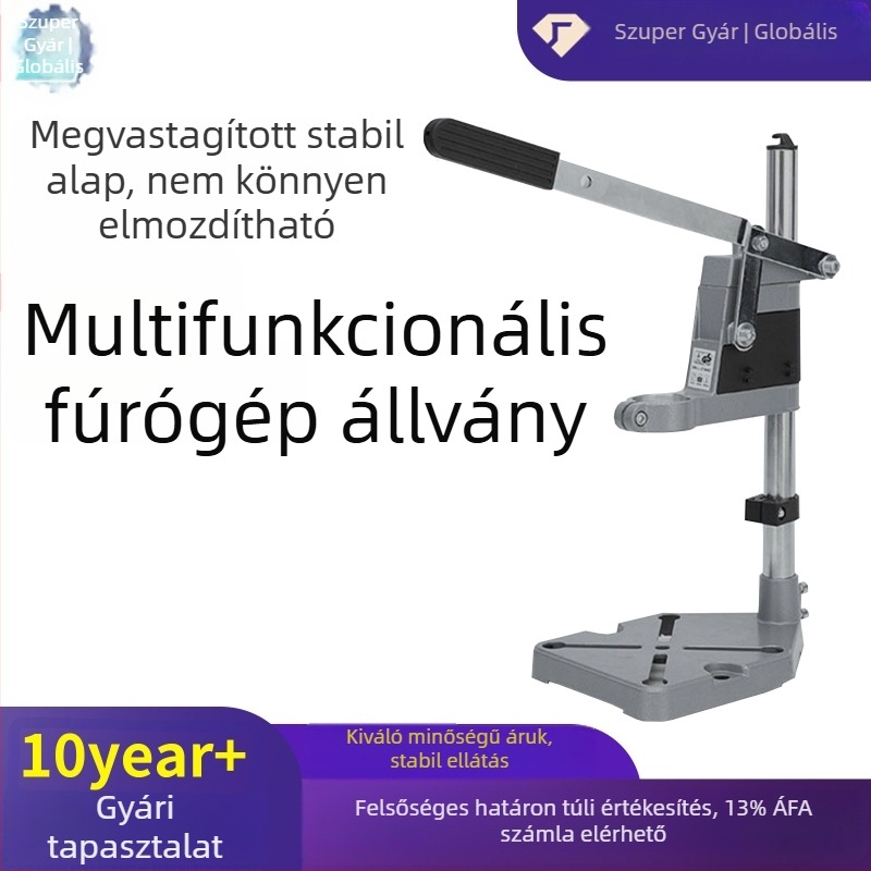 Többfunkciós fúróállvány elektromos fúróhoz és szögcsiszolóhoz, háztartási asztali fúróállvány