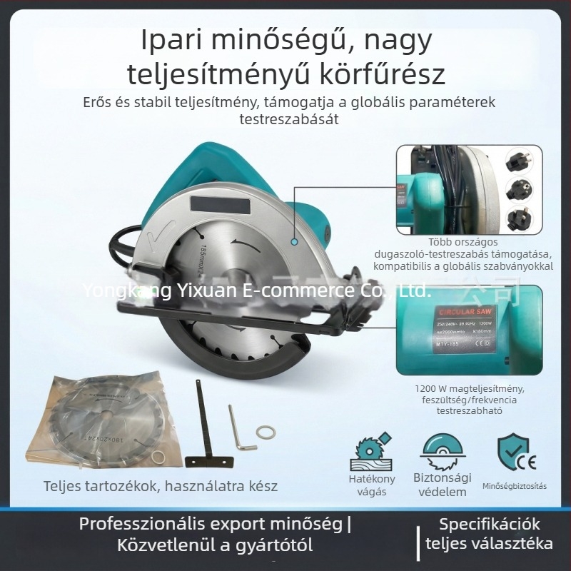 110V/220V elektromos körfűrész nagy teljesítményű tiszta réz motorral