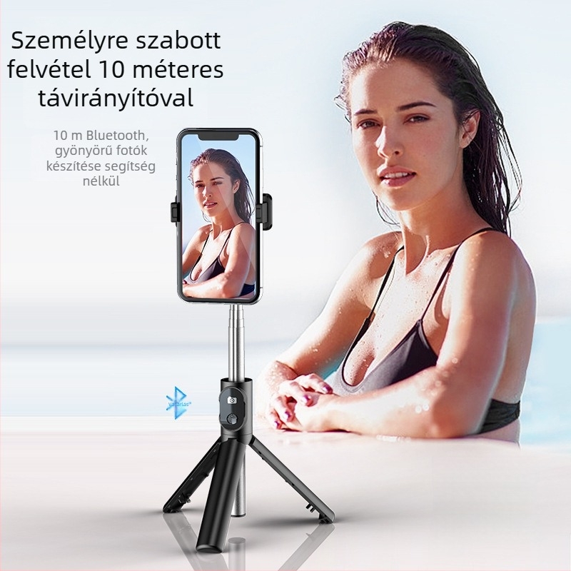P20 Bluetooth Selfie Stick integrált telefon-tartóval, asztali háromlábú állvány élő közvetítéshez és rövid videók készítéséhez