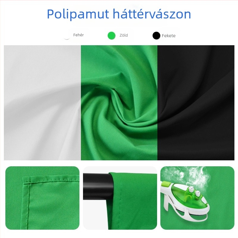 Fotóstúdió világítástechnikai készlet: lágyfény-ernyő, háttérkeret, zöld képernyő és lágyfénybox – folyamatos világítás