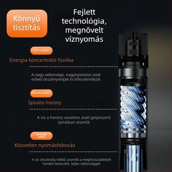 Háztartási és kertészeti fekete gyémánt magasnyomású vízipisztoly — közvetlen sugár, autómosásra és virágok/ zöldségek öntözésére, cumisüveg alakú fej
