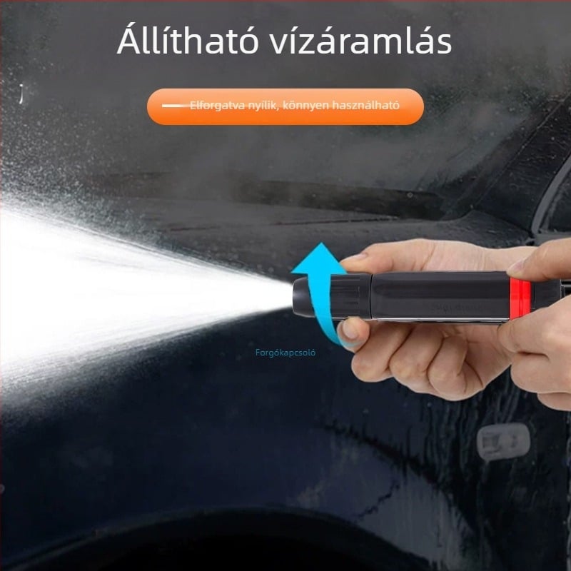 Háztartási és kertészeti fekete gyémánt magasnyomású vízipisztoly — közvetlen sugár, autómosásra és virágok/ zöldségek öntözésére, cumisüveg alakú fej